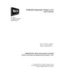HCM-2G Hydraulic Power Unit User Manual